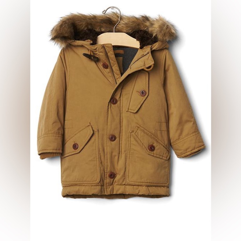GAP Fur-trim snorkel jacket